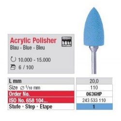 Polissoir Acrylic Polisher Bleu foncé pointe 11 mm (x6)