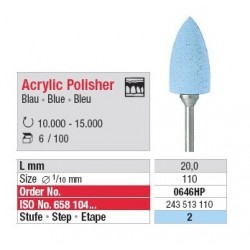Polissoirs Acrylic Polisher Bleu clair pointe 11 mm (x6)